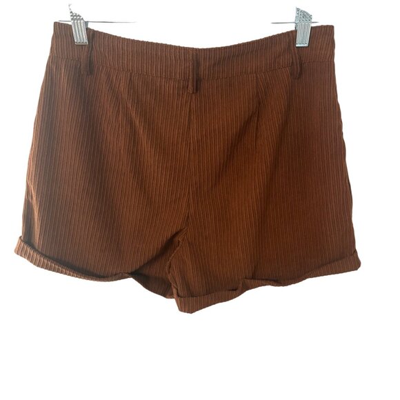 Hyfve Brown Corduroy High-Waist Comfortable Shorts Womens Size M - Picture 2 of 11